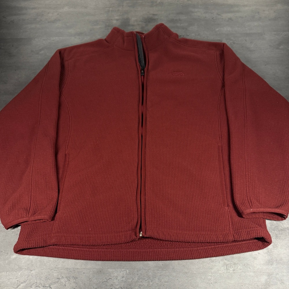 North Face Jacket Mens Large Burgundy Maroon Full Zip Apex Bionic Grid‎ Fleece